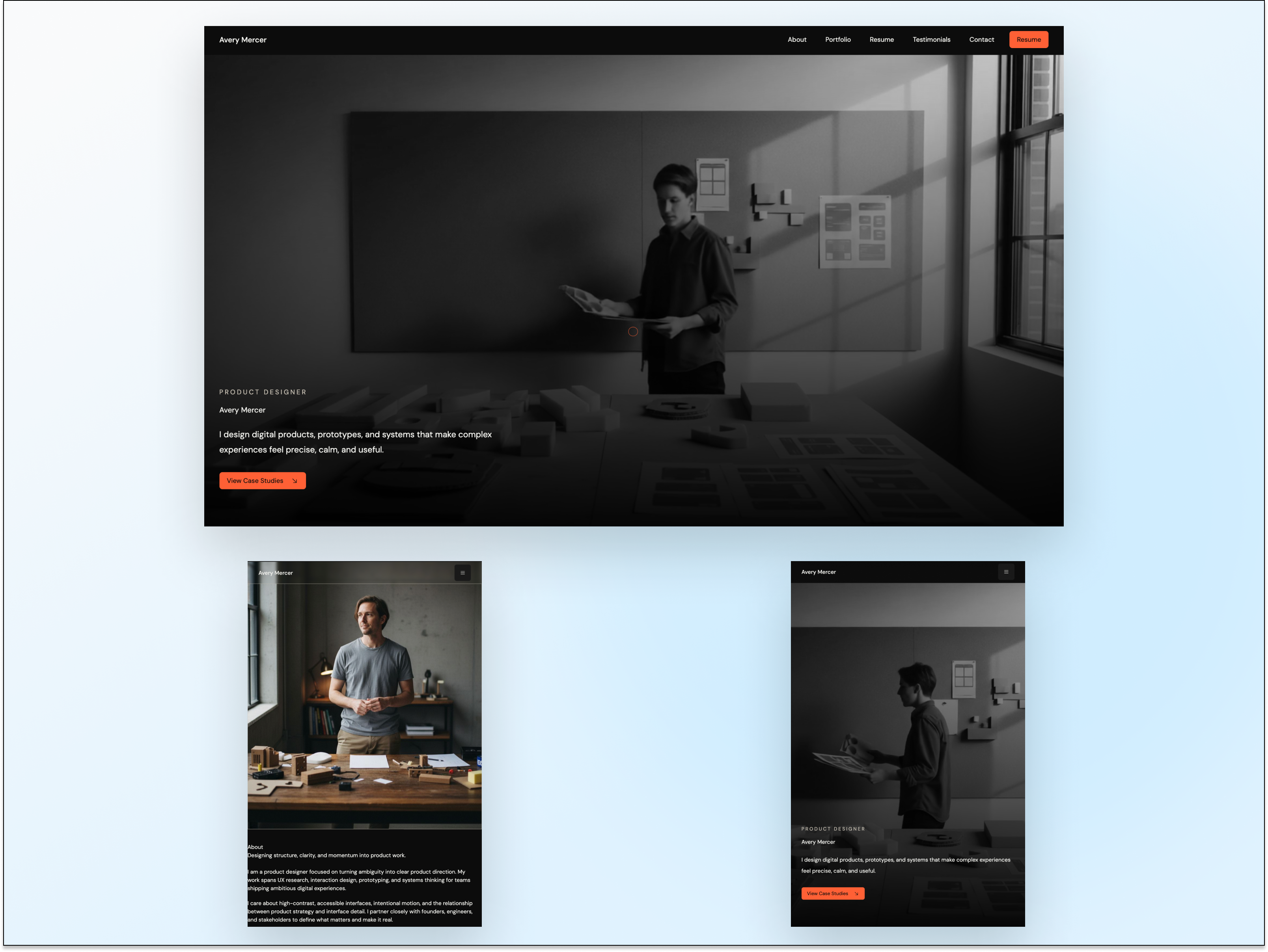 Custom AI-Native Portfolio Web Development for Designer Portfolio