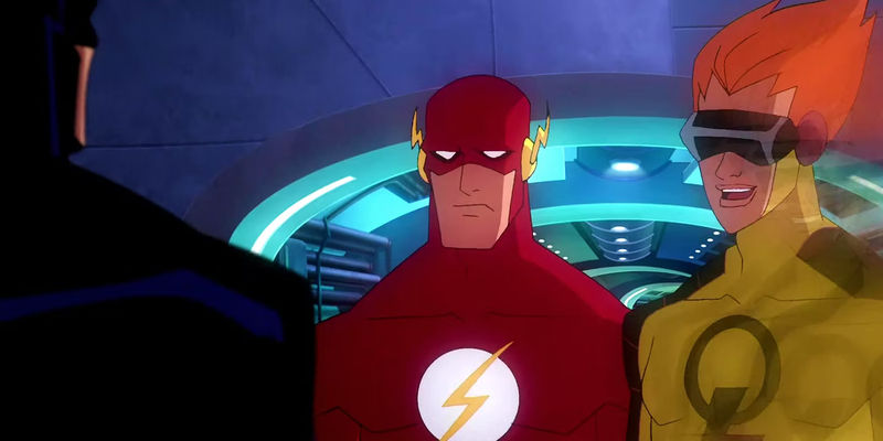 Batman, the Flash, and Johnny Quick in Justice Lague Crisis on Two Earths