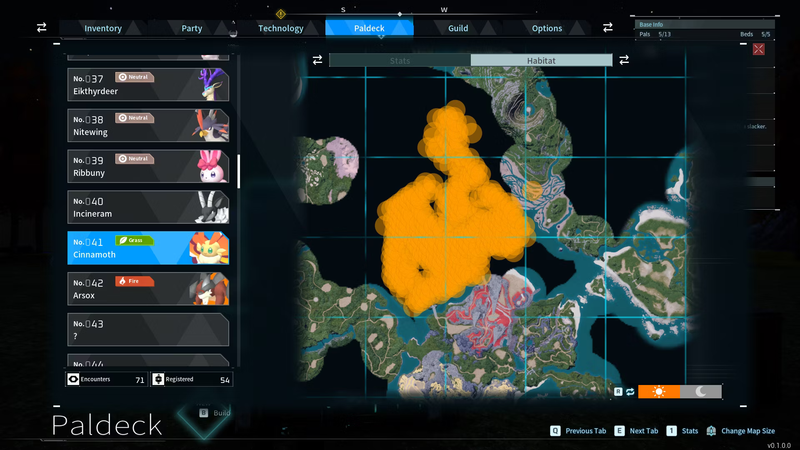 Cinnamoth habitats in Palworld