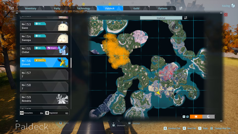 Univolt locations in Palworld