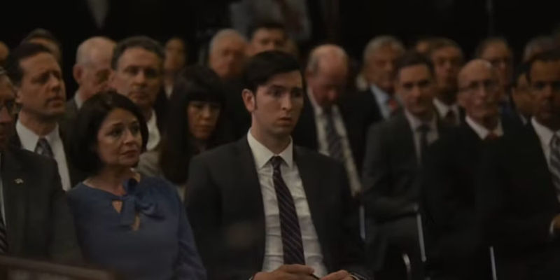 Nicholas Braun as Greg Hirsch in Succession Season 2, Episode 9, “DC”