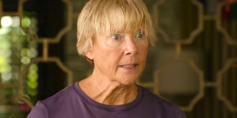 Diana Nyad (Annette Bening) looks angry in Nyad on Netflix.