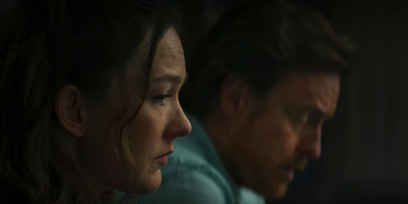 Sally and Poseidon looking sad in Percy Jackson episode 7's flashback scenes