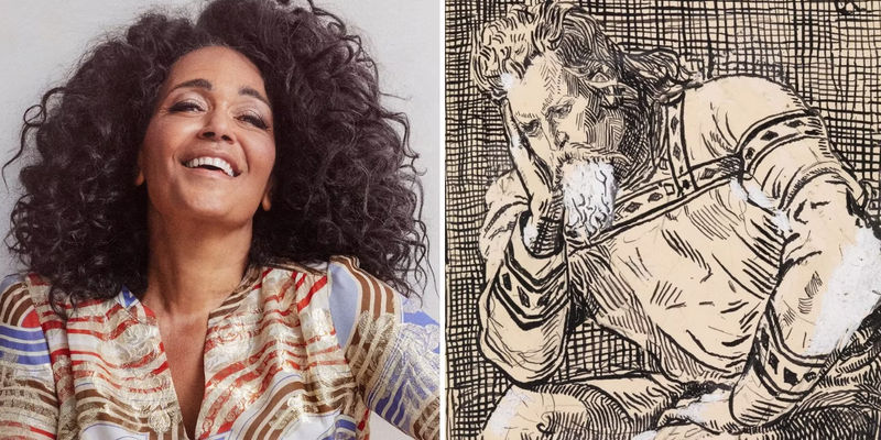 Vikings Valhalla Caroline Henderson next to the real life Haakon