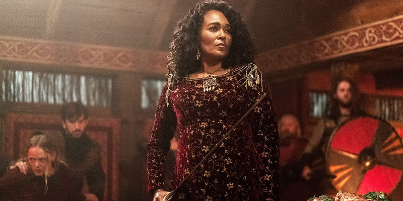 Vikings Valhalla Jarl Haakon Caroline Henderson standing in Kattegat