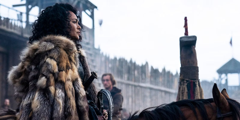 Jarl Haakon in her village from Vikings Valhalla