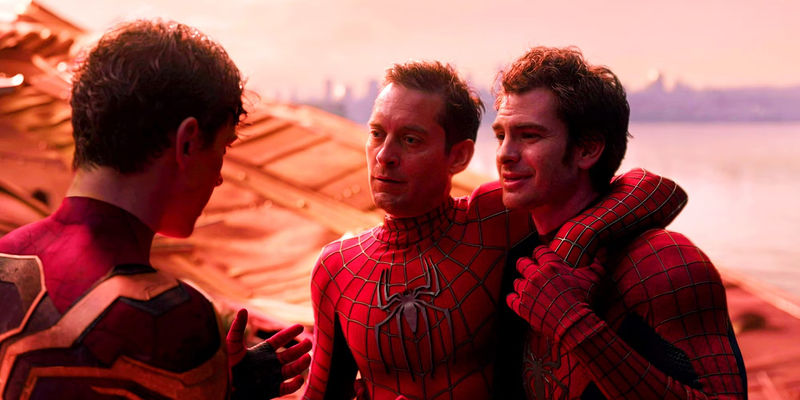 Tobey Maguire and Andrew Garfield speak to Tom Holland's Spider-Man in Spider-Man: No Way Home