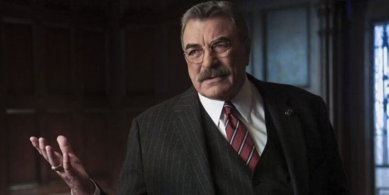 Tom Selleck wearing a suit in Blue Bloods season 14