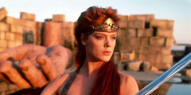 Brigitte Nielsen as Red Sonja in a scene from Red Sonja.