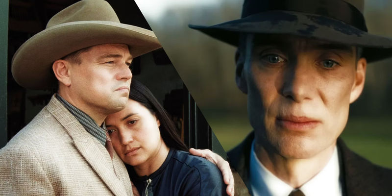 Leo De Caprio in Killers of The Flowe Moon and Cillian Murphy as Oppenheimer in Oppenheimer