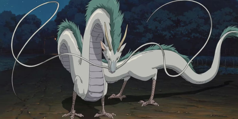Haku in dragon form in Spirited Away