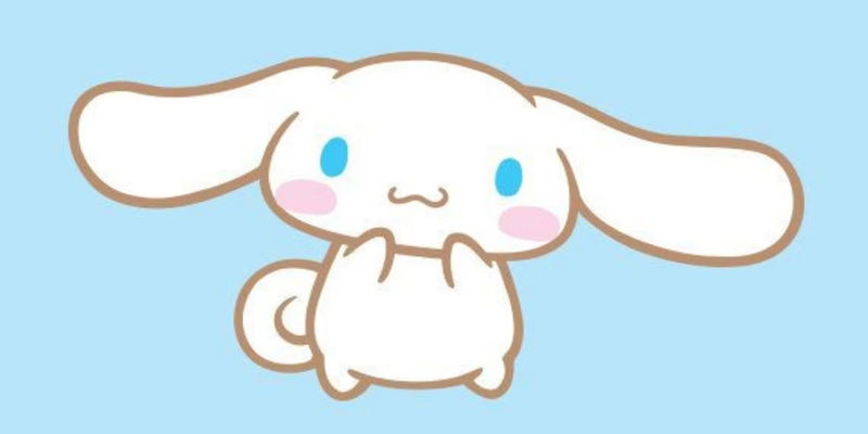 Sanrio character Cinnamoroll looking cute against a blue background