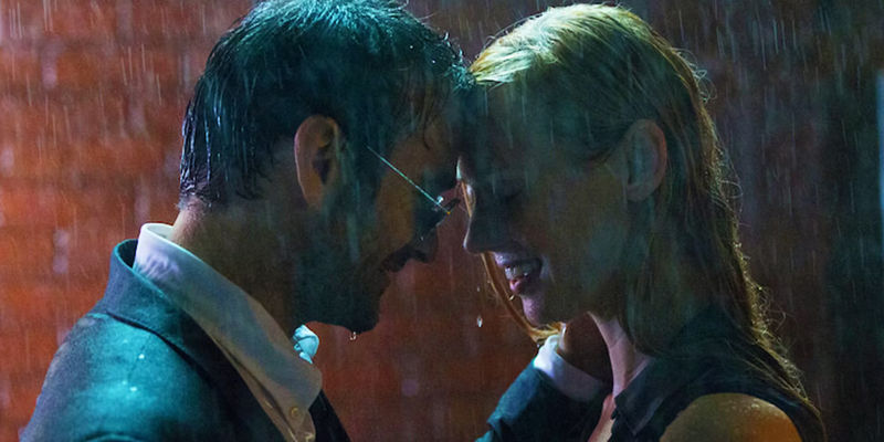 Matt Murdock and Karen Page in the rain in Daredevil season 2