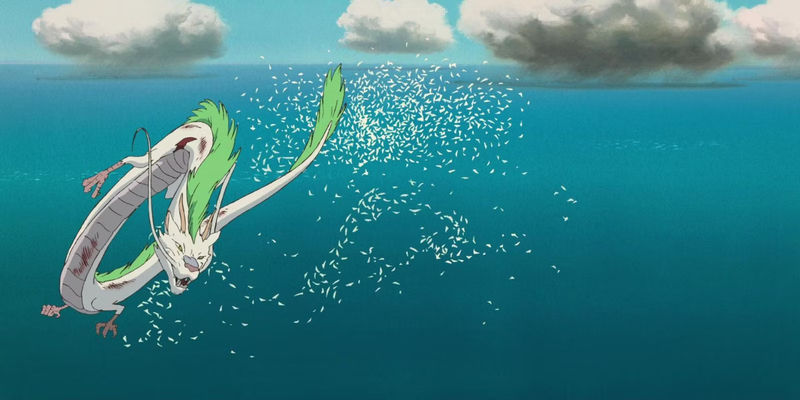 The shikigami attack Haku in his dragon form.