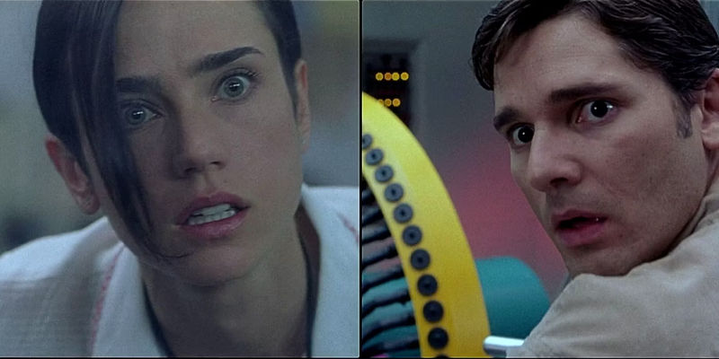 Split screen from Ang Lee's Hulk during Bruce Banner's transformation