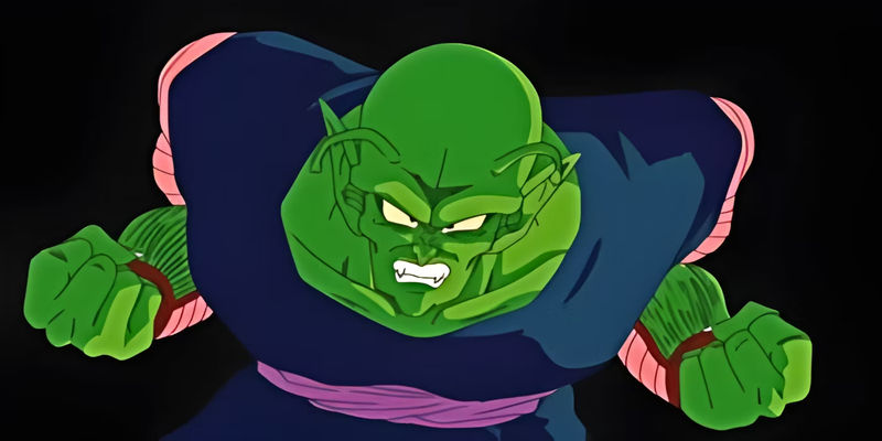 A green humanoid creature with pointy ears and antennae growls as he gets ready to attack.