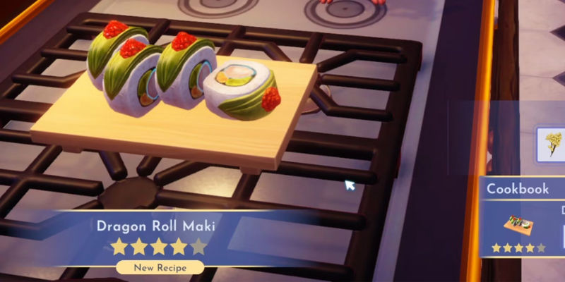 The Energetic Dragon Roll Maki: A Culinary Delight in Disney Dreamlight Valley