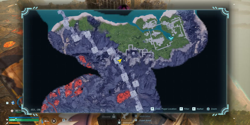 Image of the location on the map close up where a Huge Dragon Egg was found in Palworld