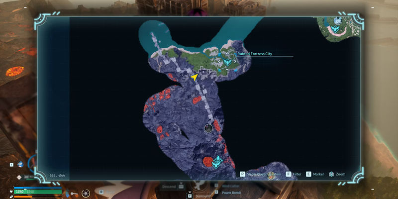 Image of the location on the map of where a Huge Dragon Egg was found in Palworld