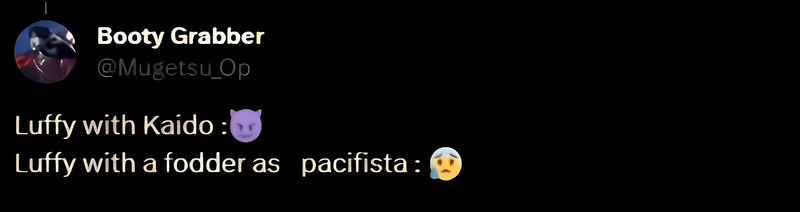 Fan talking about Luffy's reaction to a Pacifista (Image via X/Twitter)