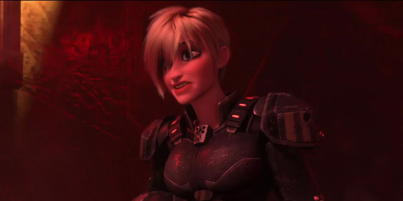 Sergeant Calhoun in the dark in Disney's Wreck-It Ralph