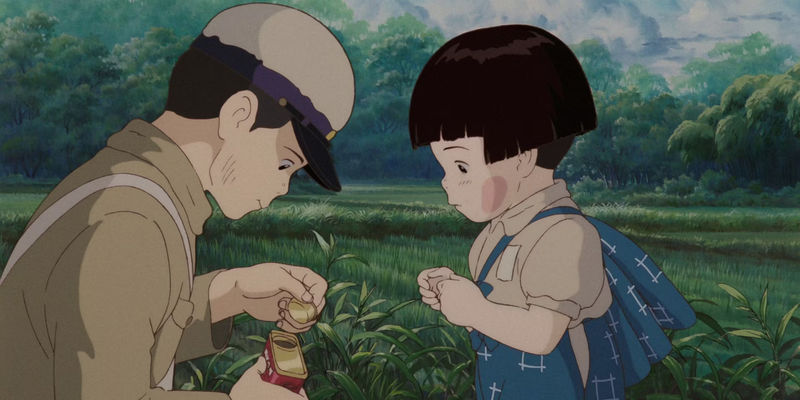 Seita with his sister Setsuko Sakuma in Grave of the Fireflies.