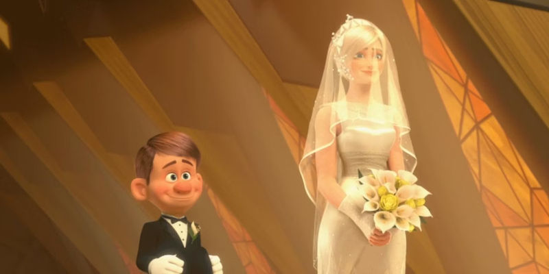 Felix and Calhoun getting married in Ralph Breaks the Internet