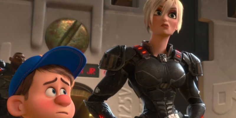 Calhoun and Felix looking worried in Ralph Breaks the Internet