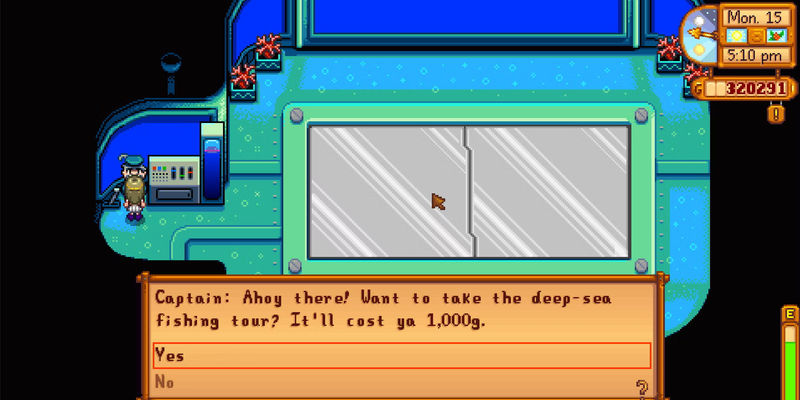 Image of the price to take the submarine ride at the Night Market in Stardew Valley