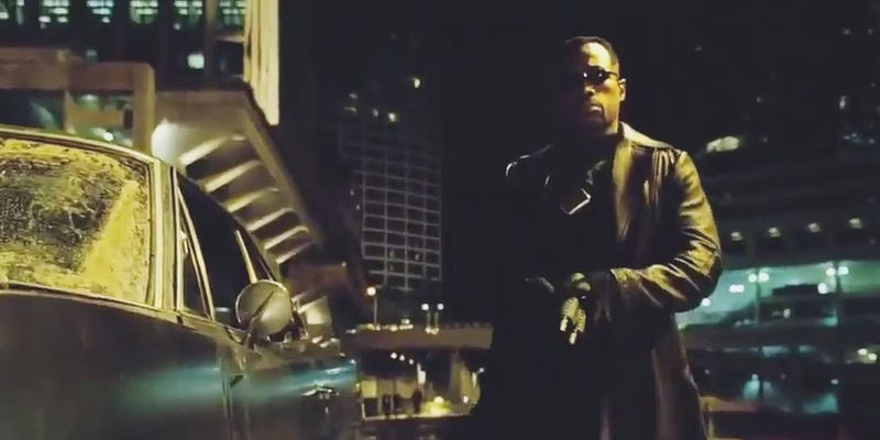 Blade standing beside his car in Blade Trinity