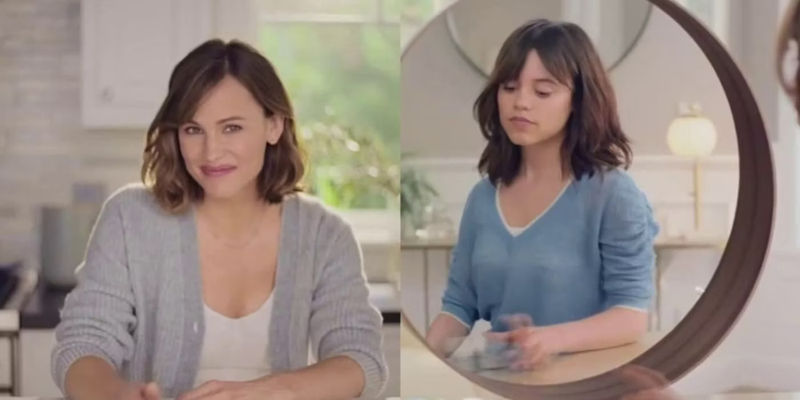 Jennifer Garner and Jenna Ortega in a commercial