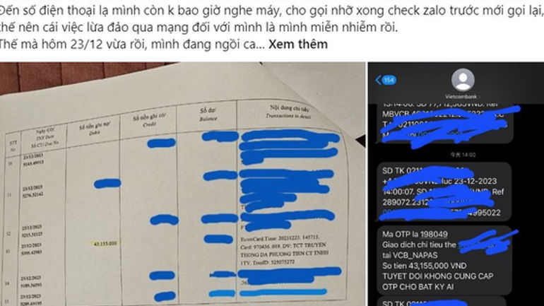 Bí ẩn vụ việc tài khoản Vietcombank bị 'hack' mất hơn 43 triệu đồng