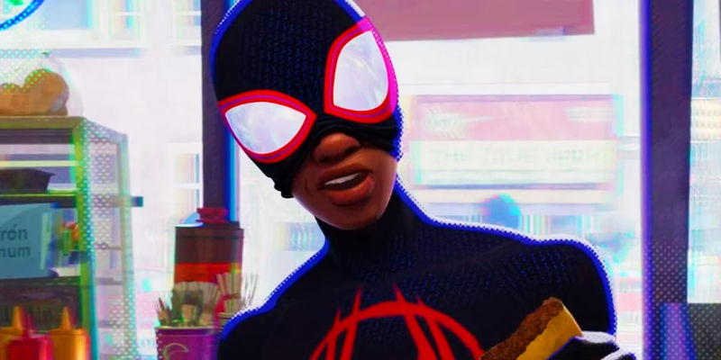Miles Morales at the store in Spider-Man Across the Spider-Verse