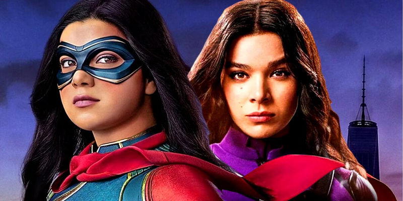 The Young avengers, blended image with Ms Marvel and Kate Bishop