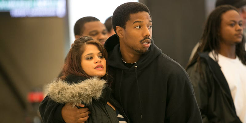 Melonie Diaz and Michael B Jordan in Fruitvale Station