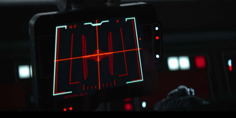 The Marauder target screen finds a TIE fighter in The Mandalorian season 2 episode 4