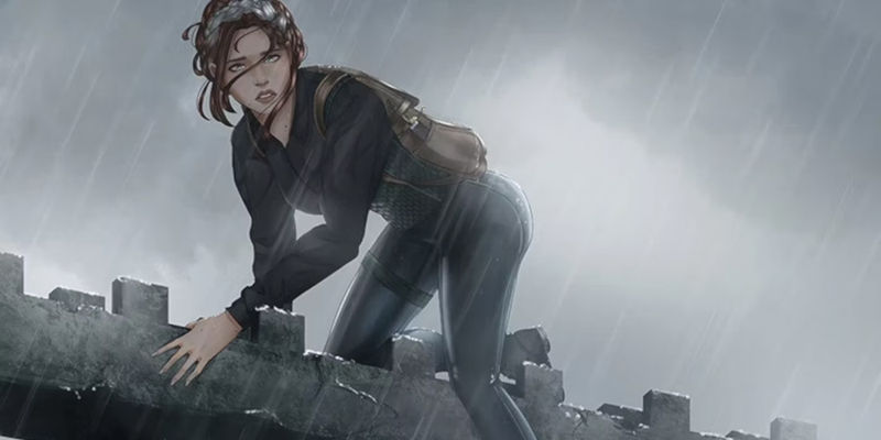 Fan art of Violet crossing the Parapet in Fourth Wing