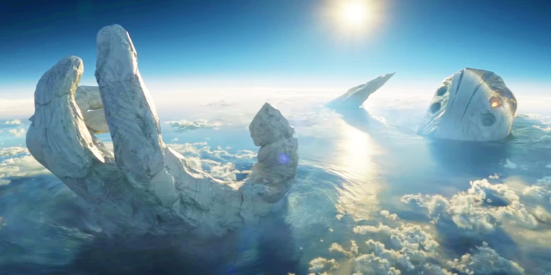 Celestial Tiamut turned to stone in Eternals