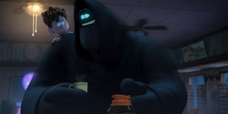 Orion and The Dark at a pitsop in Orion and the Dark