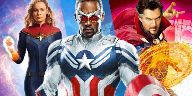 Sam Wilson Captain America, Captain Marvel, and Doctor Strange