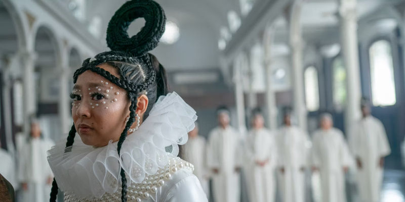 Jobu Tupaki in a white room in Everything Everywhere All at Once.