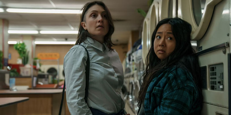 Joy and Becky in the laundromat in Everything Everywhere All at Once