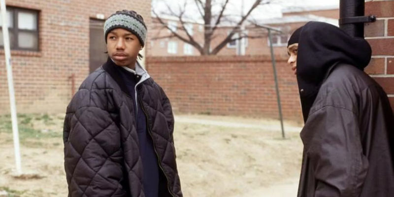 Michael B. Jordan as Wallace and J.D. Williams as Bodie in The Wire.