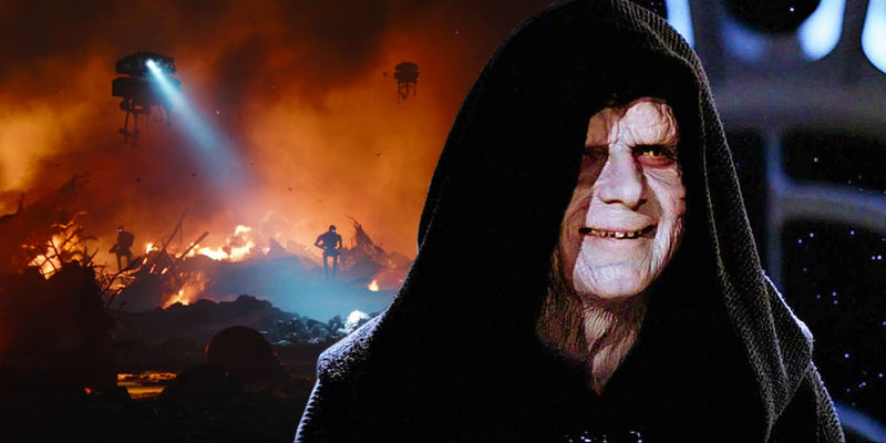 The Great Purge of Mandalore next to Palpatine from Return of the Jedi