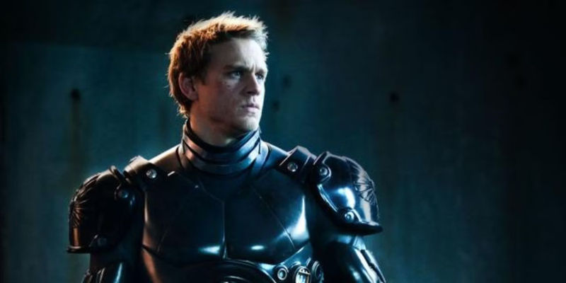 Charlie Hunnam as Raleigh Becket in Pacific Rim.