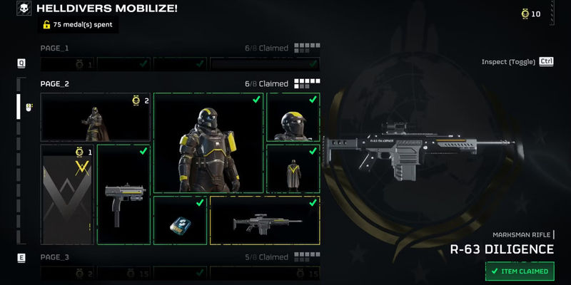 Helldivers 2 Warbond weapon