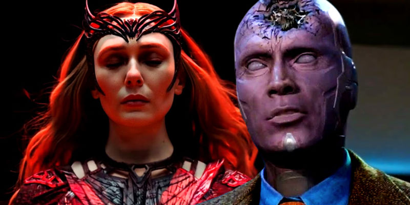 Vision in WandaVision and Scarlet Witch in Doctor Strange in the Multiverse of Madness