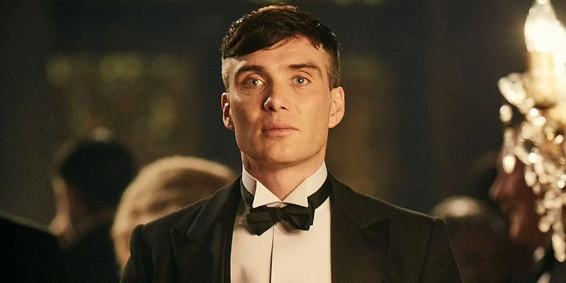 Tommy Shelby in a tuxedo in Peaky Blinders