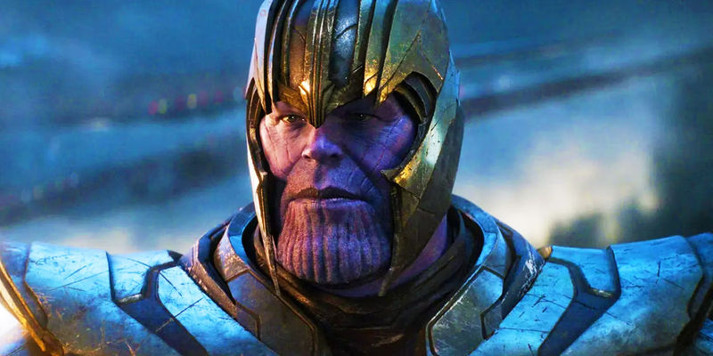 Thanos in full armor in Battle of Earth in Avengers Endgame