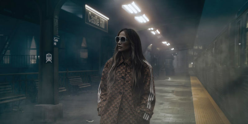 jennifer lopez walking through empty subway station in this is me now